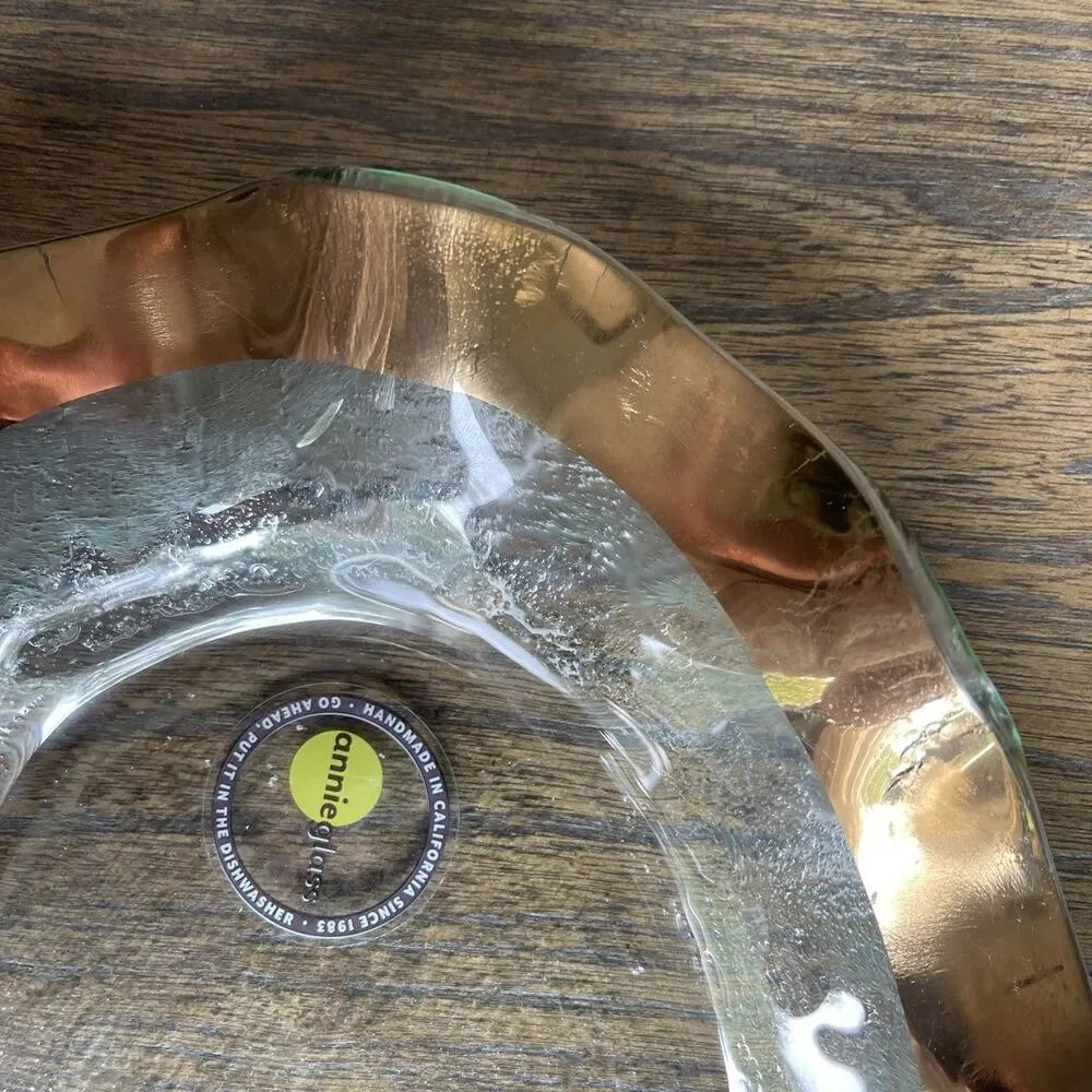 Annieglass Gold Ruffle Oval Platter - Signed & Numbered 2306, G181